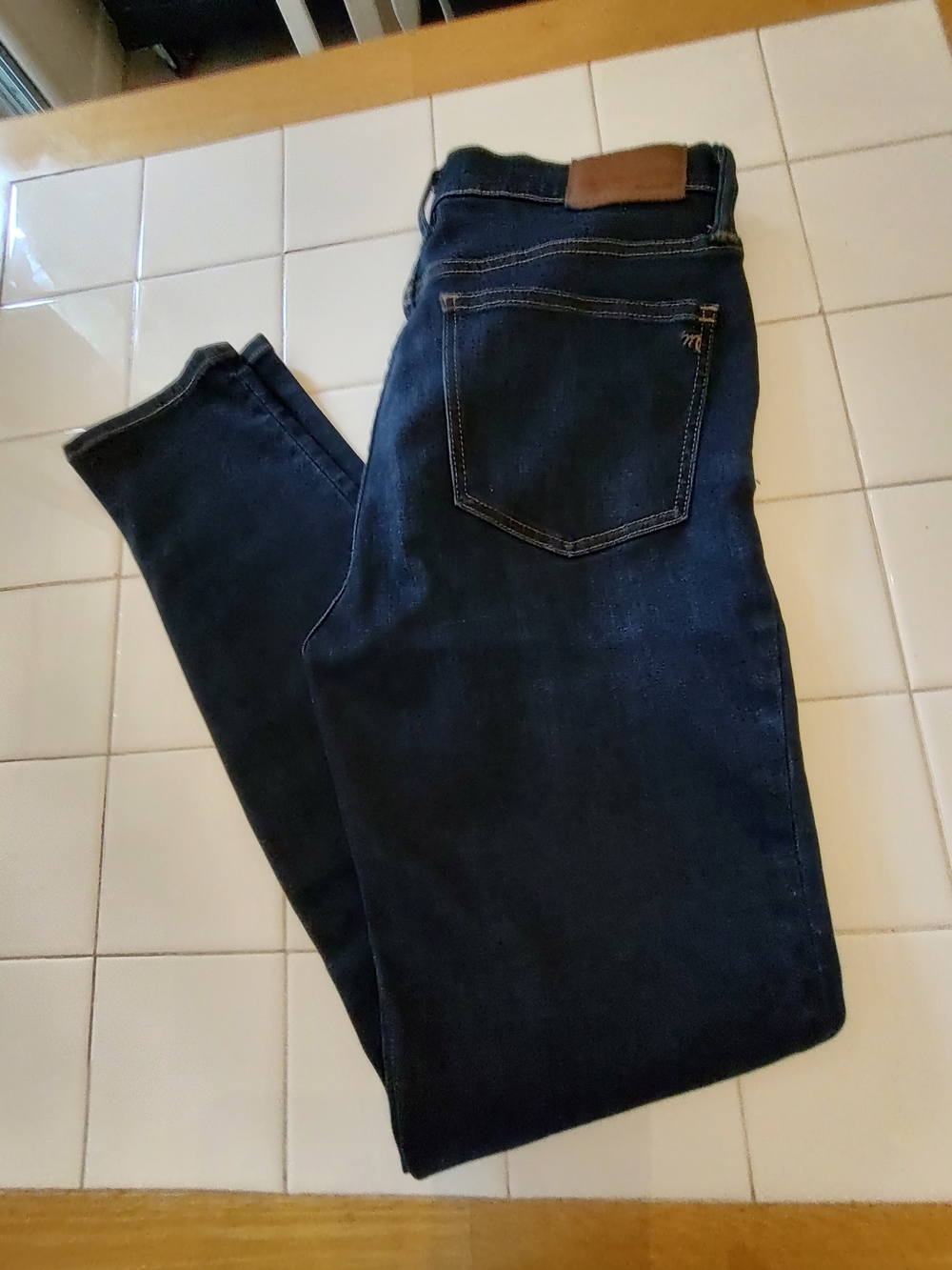 Madewell Dark Indigo Denim Jeans with Contrast Stitching